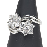 Pt900 プラチナ ダイヤ1.00ct 花 フラワー モチーフ リング 指輪 レディース 11号 【中古】