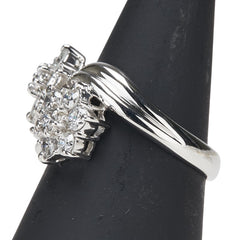 Pt900 プラチナ ダイヤ1.00ct 花 フラワー モチーフ リング 指輪 レディース 11号 【中古】