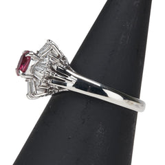 Pt900 プラチナ ルビー0.33ct ダイヤ0.53ct リング 指輪 レディース 10号 【中古】