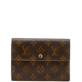 ルイ ヴィトン モノグラム ポルトトレゾール エテュイ パピエ 長財布 M61202 ブラウン PVC レザー レディース LOUIS VUITTON 【中古】