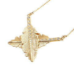 クロエ リーフ モチーフ ラインストーン ネックレス ゴールド メッキ レディース Chloe 【中古】