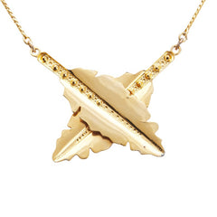 クロエ リーフ モチーフ ラインストーン ネックレス ゴールド メッキ レディース Chloe 【中古】