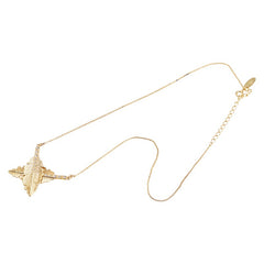 クロエ リーフ モチーフ ラインストーン ネックレス ゴールド メッキ レディース Chloe 【中古】