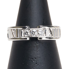 ティファニー K18WG ホワイトゴールド ダイヤ アトラス 3P リング 指輪 レディース TIFFANY&Co. 11号 【中古】