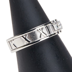 ティファニー K18WG ホワイトゴールド ダイヤ アトラス 3P リング 指輪 レディース TIFFANY&Co. 11号 【中古】