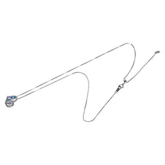 K18WG ホワイトゴールド タンザナイト ダイヤ0.08ct カラーストーン ハート モチーフ ペンダントネックレス レディース 【中古】