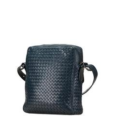 ボッテガヴェネタ イントレチャート 斜め掛け ショルダーバッグ ネイビー レザー レディース BOTTEGAVENETA 【中古】