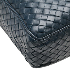 ボッテガヴェネタ イントレチャート 斜め掛け ショルダーバッグ ネイビー レザー レディース BOTTEGAVENETA 【中古】