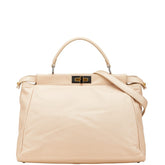 フェンディ ピーカブー ラージ ハンドバッグ ショルダーバッグ 2WAY 8BN210 ピンクベージュ レザー レディース FENDI 【中古】