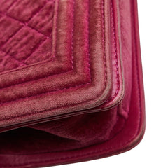 シャネル ココマーク ボーイシャネル20 斜め掛け チェーン ショルダーバッグ ピンク ベロア レザー レディース CHANEL 【中古】