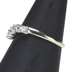 K14WG ホワイトゴールド キュービックジルコニア V字 リング 指輪 レディース 11号 【中古】