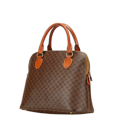 セリーヌ マカダム ハンドバッグ ブラウン PVC レザー レディース CELINE 【中古】