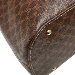 セリーヌ マカダム ハンドバッグ ブラウン PVC レザー レディース CELINE 【中古】