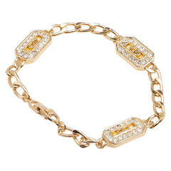 ディオール CDロゴ ラインストーン ブレスレット ゴールド メッキ レディース Dior 【中古】