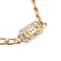 ディオール CDロゴ ラインストーン ブレスレット ゴールド メッキ レディース Dior 【中古】