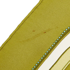 エルメス カレ90 TSUBAS 鍔 スカーフ グリーン ホワイト マルチカラー シルク レディース HERMES 【中古】