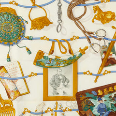 エルメス カレ90 Memoire d'Hermes エルメスの思い出 スカーフ ネイビー ホワイト マルチカラー シルク レディース HERMES 【中古】