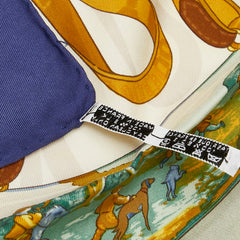 エルメス カレ90 Memoire d'Hermes エルメスの思い出 スカーフ ネイビー ホワイト マルチカラー シルク レディース HERMES 【中古】