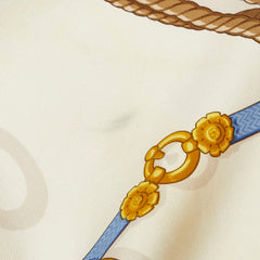 エルメス カレ90 Memoire d'Hermes エルメスの思い出 スカーフ ネイビー ホワイト マルチカラー シルク レディース HERMES 【中古】