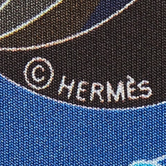 エルメス ツイリー LES FOLIES DU CIEL 大空の狂気 スカーフ ネイビー ブルー マルチカラー シルク レディース HERMES 【中古】