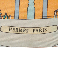 エルメス ツイリー LES FOLIES DU CIEL 大空の狂気 スカーフ オレンジ ベージュ マルチカラー シルク レディース HERMES 【中古】