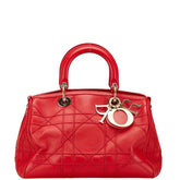 ディオール カナージュ グランヴィル ハンドバッグ レッド レザー レディース Dior 【中古】