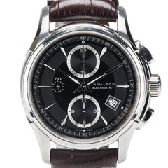 ハミルトン ジャズマスター 腕時計 H326160 自動巻き ブラック文字盤 ステンレススチール レザー メンズ HAMILTON 【中古】