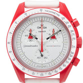 オメガ ×スウォッチ ムーンスウォッチ MISSION TO MARS 腕時計 SO33R100 クオーツ ホワイト文字盤 セラミック ナイロン メンズ OMEGA 【中古】