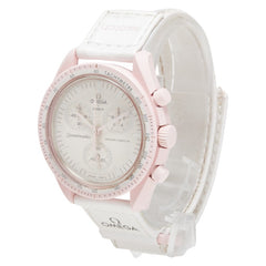 オメガ ×スウォッチ ムーンスウォッチ MISSION TO VENUS 腕時計 SO33P100 クオーツ ホワイト文字盤 セラミック ナイロン メンズ OMEGA 【中古】