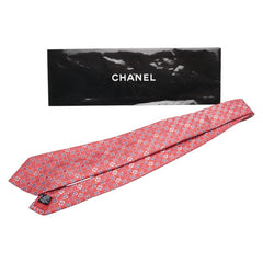 シャネル ココマーク カメリア モチーフ ネクタイ ピンク ブルー シルク メンズ CHANEL 【中古】