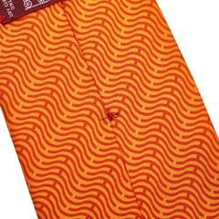 エルメス Hロゴ ネクタイ オレンジ シルク メンズ HERMES 【中古】