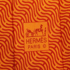 エルメス Hロゴ ネクタイ オレンジ シルク メンズ HERMES 【中古】