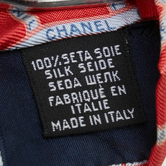 シャネル ロゴ ネクタイ レッド ベージュ シルク メンズ CHANEL 【中古】