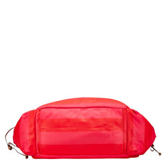 ケイトスペード ボーダー トートバッグ ショルダーバッグ 2WAY レッド ピンク ナイロン レザー レディース Kate Spade 【中古】