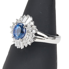 Pt900 プラチナ サファイア1.699ct ダイヤ0.67ct リング 指輪 レディース 14.5号 【中古】