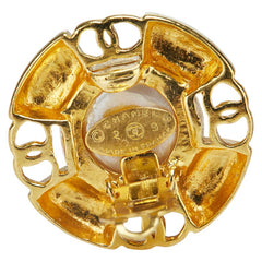 シャネル ヴィンテージ ココマーク ラウンド イヤリング ゴールド メッキ フェイクパール レディース CHANEL 【中古】