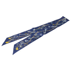 エルメス ツイリー LES CLES A POIS ピエスの鍵 スカーフ ネイビー マルチカラー レディース HERMES 【中古】