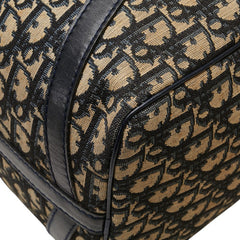 ディオール トロッター ハンドバッグ ミニボストンバッグ ベージュ ネイビー キャンバス レザー レディース Dior 【中古】