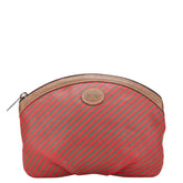 グッチ オールドグッチ ポーチ ブラウン レッド PVC レザー レディース GUCCI 中古
