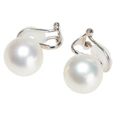 K14WG ホワイトゴールド 白蝶真珠11.5mm イヤリング レディース 【中古】