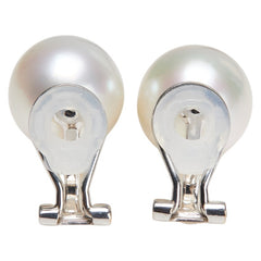 K14WG ホワイトゴールド 白蝶真珠11.5mm イヤリング レディース 【中古】