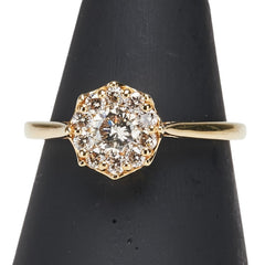 K18YG イエローゴールド ダイヤ0.50ct リング 指輪 レディース 12号 【中古】