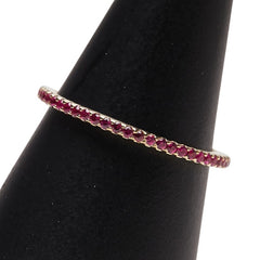 K18YG イエローゴールド ルビー0.35ct エタニティ リング 指輪 レディース 11号 【中古】