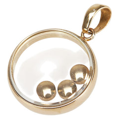 K18YG イエローゴールド ダイヤ0.02ct エメラルド0.05ct ルビー0.03ct ハッピーダイヤモンド ペンダントトップ レディース 【中古】