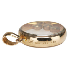 K18YG イエローゴールド ダイヤ0.02ct エメラルド0.05ct ルビー0.03ct ハッピーダイヤモンド ペンダントトップ レディース 【中古】