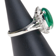 Pt900 プラチナ ヒスイ3.93ct ダイヤ0.40ct リング 指輪 レディース 8.5号 【中古】