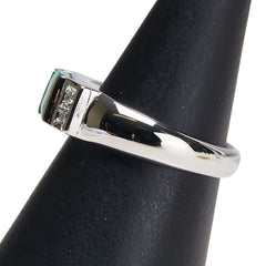 Pt900 プラチナ エメラルド0.77ct ダイヤ0.08ct リング 指輪 レディース 8号 【中古】