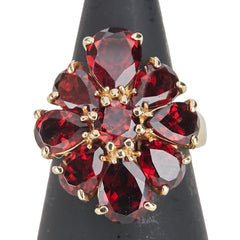 K18YG イエローゴールド ガーネット リング 指輪 レディース 9.5号 【中古】