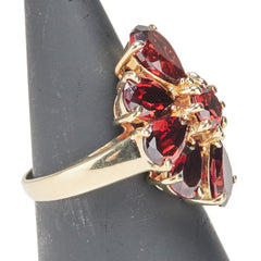 K18YG イエローゴールド ガーネット リング 指輪 レディース 9.5号 【中古】