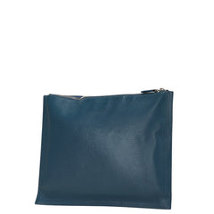 ジバンシー ロゴ クラッチバッグ セカンドバッグ ブルー レザー レディース Givenchy 【中古】